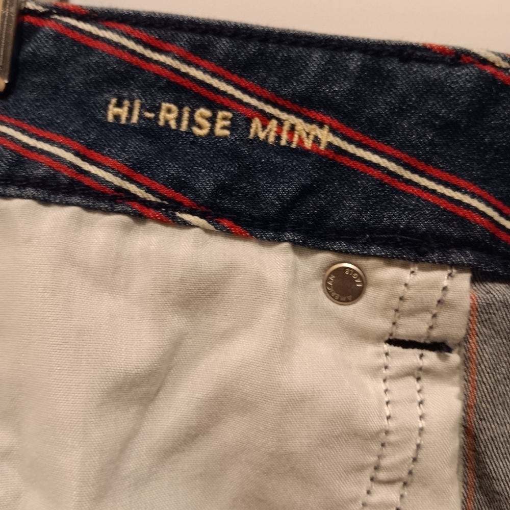 American Eagle| Hi-Rise Mini Stretchy Sz. 12 Y2K Beach Coastal Red White & Blue - Picture 8 of 10